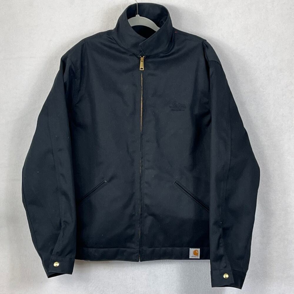 Carhartt J293 Twill Work Jacket Men's Large Black Midweight Quilted Nylon Lined